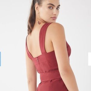 🌹 Urban Outfitters Red Belted Linen Dress - Sz Small